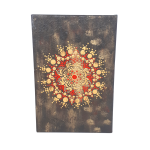 Quadro su tela mandala composizione oro/rosso