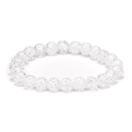 Bracciale di sfere di quarzo ialino cracked - con sfere 0,6 cm