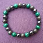 Braccialetto con malachite, ematite e pirite