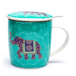 Tazza azzurra con Elefante indiano