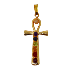 Ciondolo dorato 7 Chakra Ankh