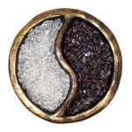 Armonizzatore Yin Yang in ceramica con cristallo di rocca e ematite